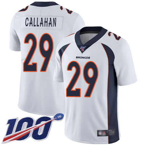 Men Denver Broncos #29 Bryce Callahan White Vapor Untouchable Limited Player 100th Season Football NFL Jersey->denver broncos->NFL Jersey